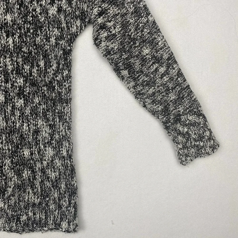 Alfani‎ Women's Size S Black and White with Sparkles Crewneck Pullover Sweater - Picture 6 of 7